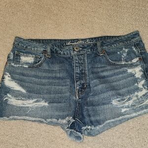 American Eagle Outfitters Distressed Blue Jean Shorts